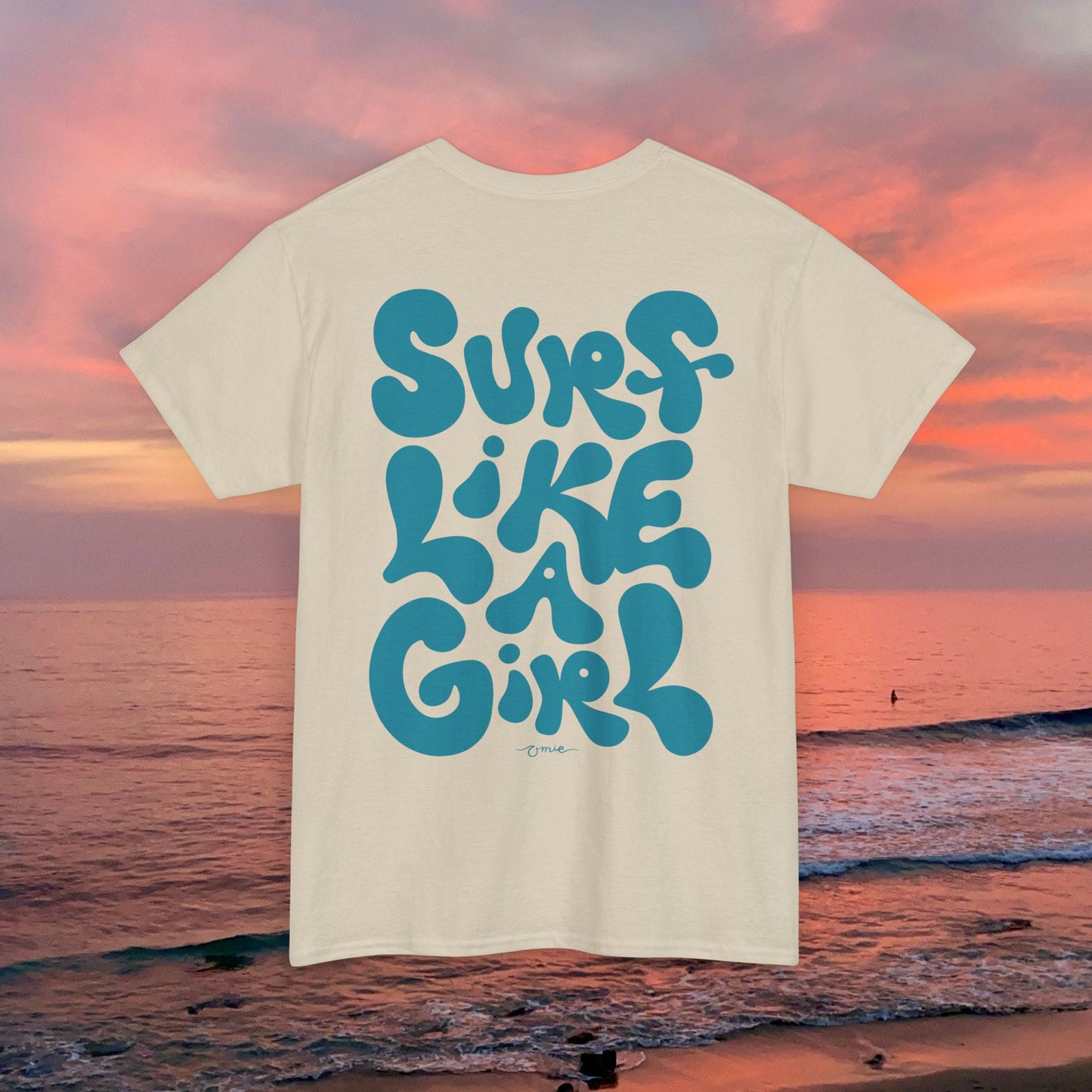 'Surf Like A Girl' Classic Cotton Tee