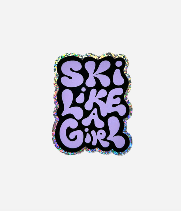 'Ski Like A Girl' Weatherproof Sticker