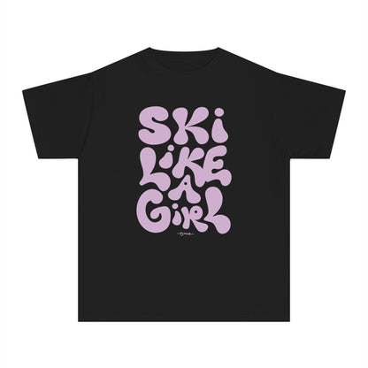 'Ski Like a Girl' Youth Cotton T-Shirt
