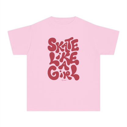 'Skate Like a Girl' Youth Cotton T-Shirt