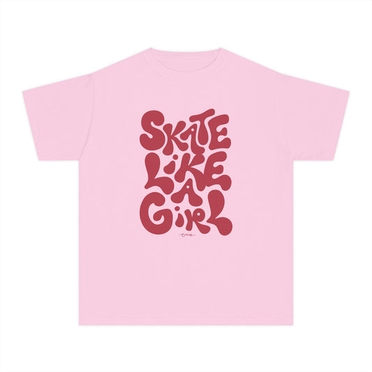 'Skate Like a Girl' Youth Cotton T-Shirt