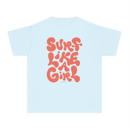'Surf Like a Girl' Youth Cotton T-Shirt