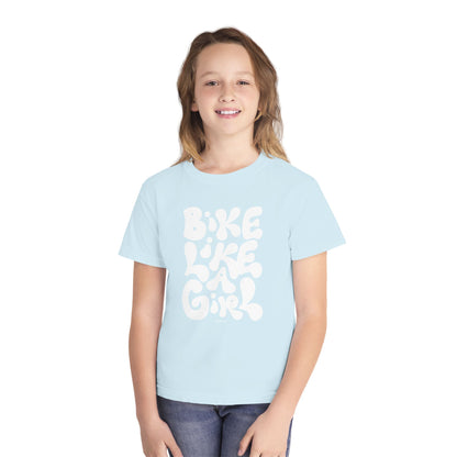 'Bike Like a Girl' Youth Cotton T-Shirt
