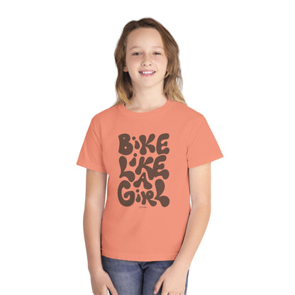 'Bike Like a Girl' Youth Cotton T-Shirt
