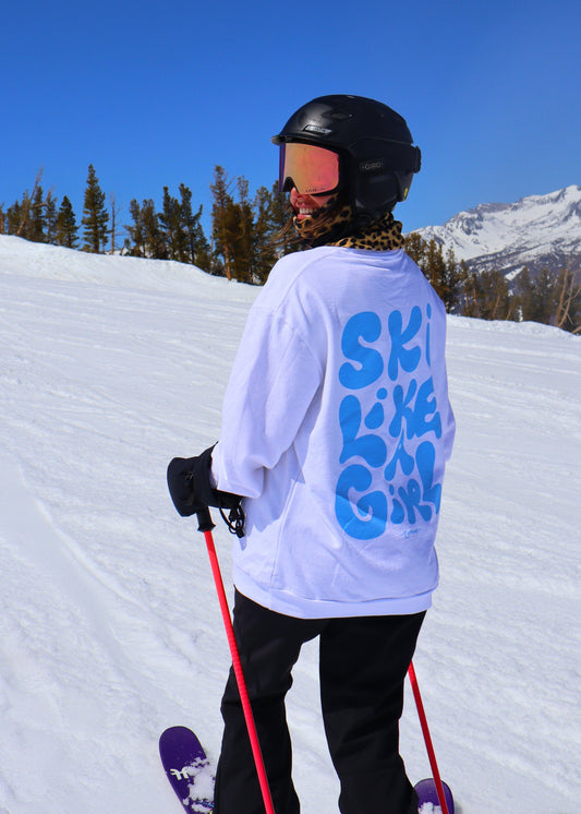 'Ski Like A Girl' Sustainable Cotton Sweatshirt