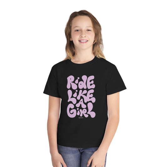 'Ride Like a Girl' Youth Cotton T-Shirt