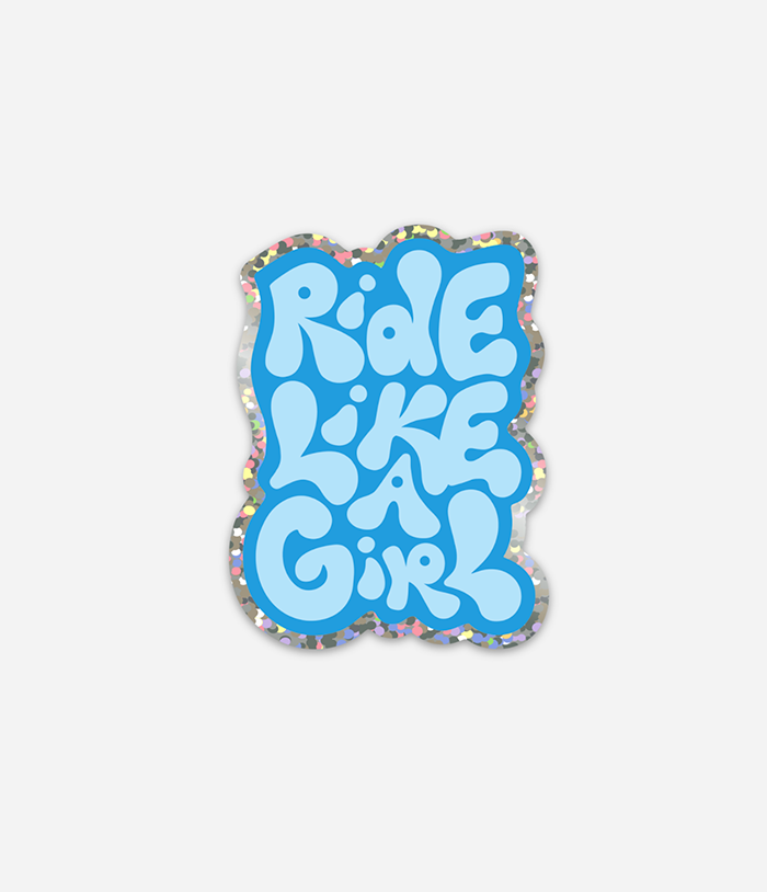 'Ride Like A Girl' Glitter Sticker