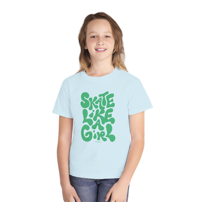 'Skate Like a Girl' Youth Cotton T-Shirt