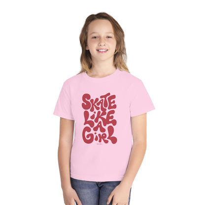 'Skate Like a Girl' Youth Cotton T-Shirt
