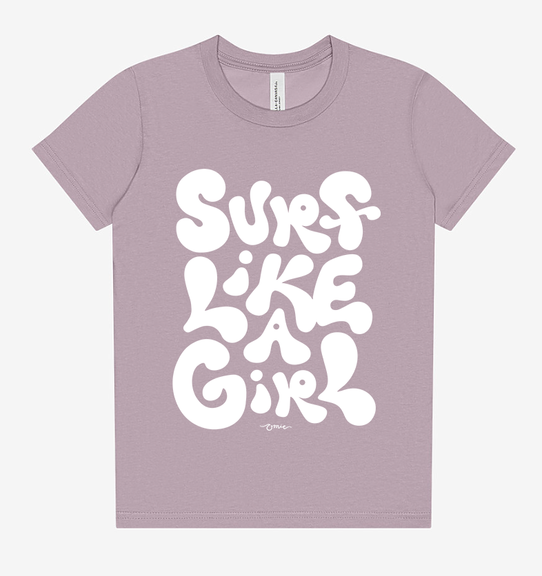 'Surf Like a Girl' Youth Cotton T-Shirt