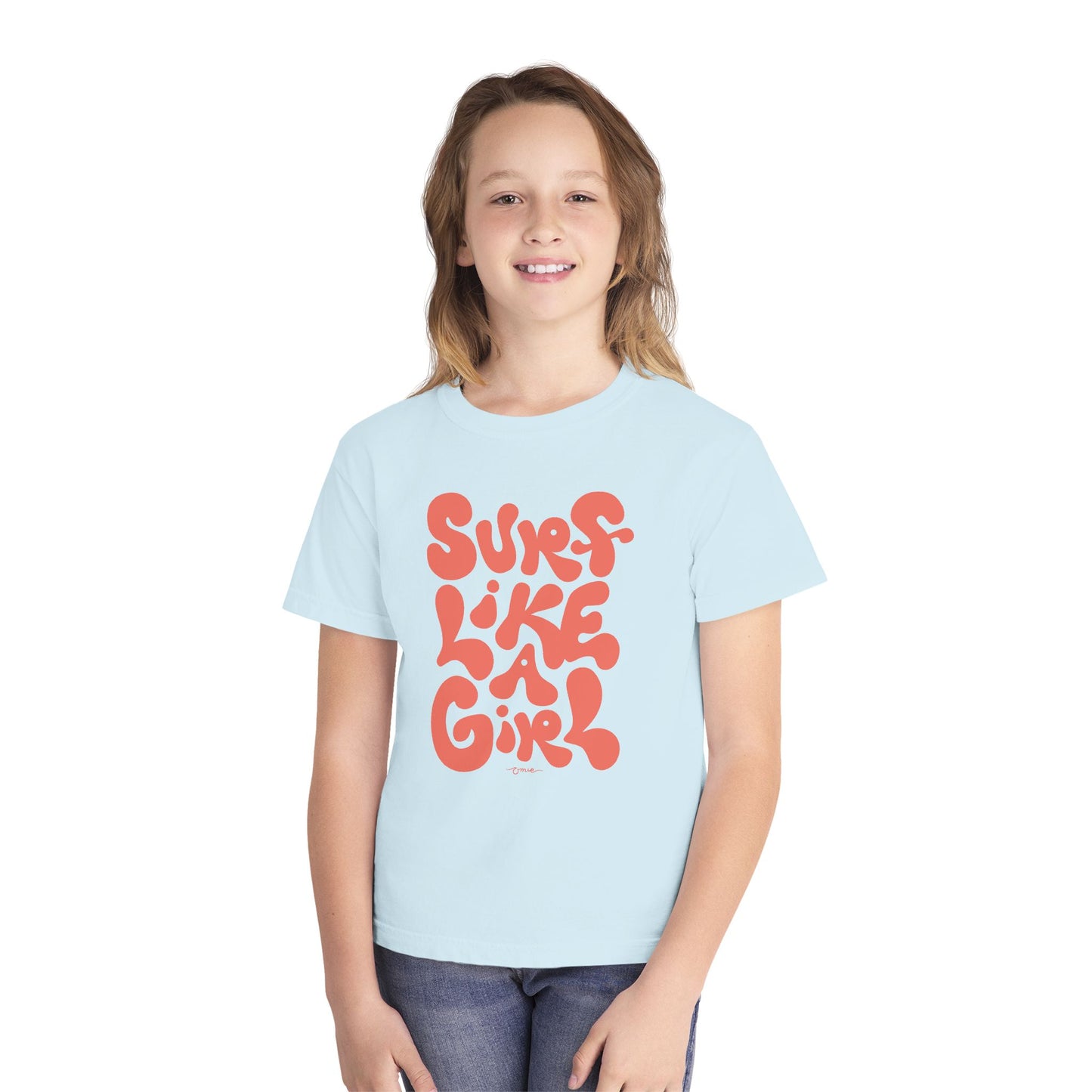 'Surf Like a Girl' Youth Cotton T-Shirt