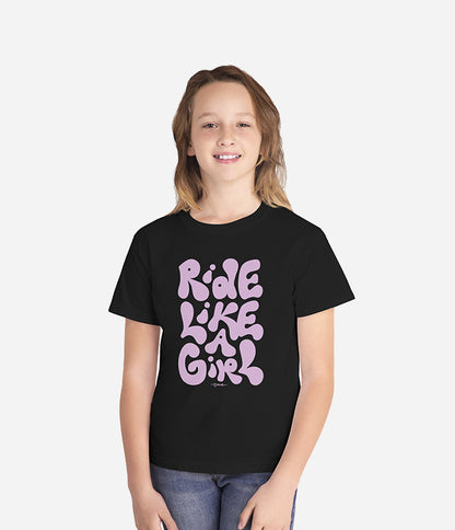 'Ride Like a Girl' Youth Cotton T-Shirt