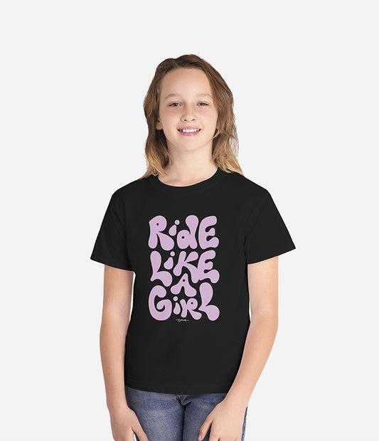 'Ride Like a Girl' Youth Cotton T-Shirt