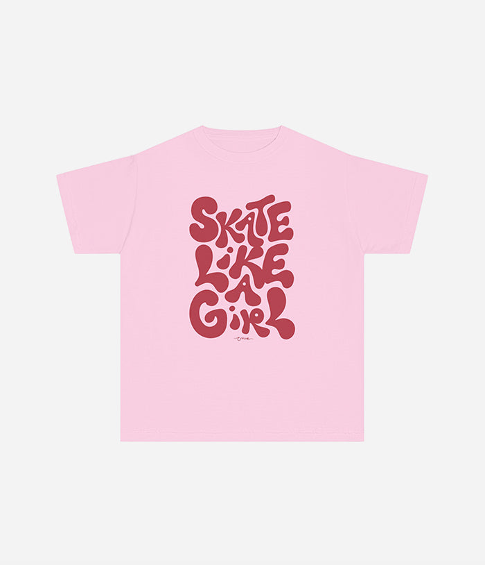 'Skate Like a Girl' Youth Cotton T-Shirt