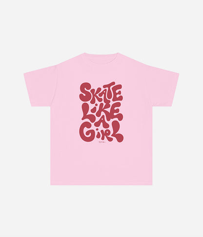 'Skate Like a Girl' Youth Cotton T-Shirt