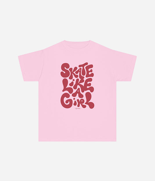 'Skate Like a Girl' Youth Cotton T-Shirt