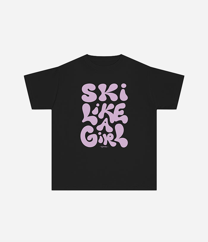 'Ski Like a Girl' Youth Cotton T-Shirt