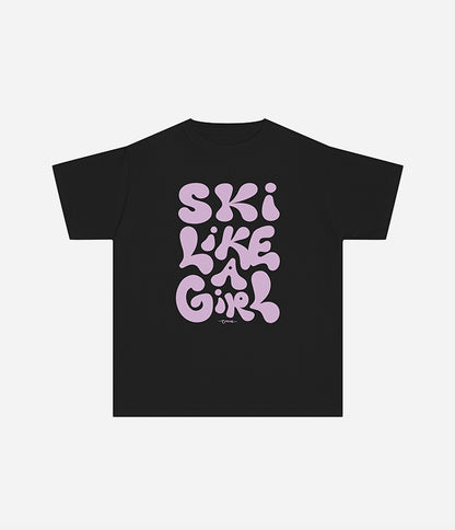 'Ski Like a Girl' Youth Cotton T-Shirt