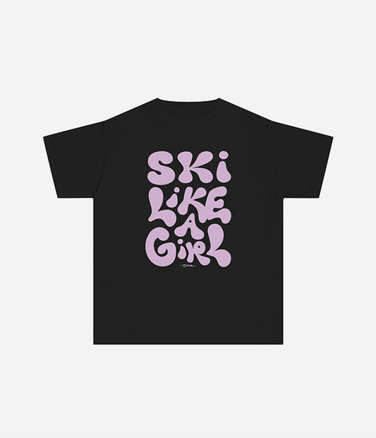 'Ski Like a Girl' Youth Cotton T-Shirt