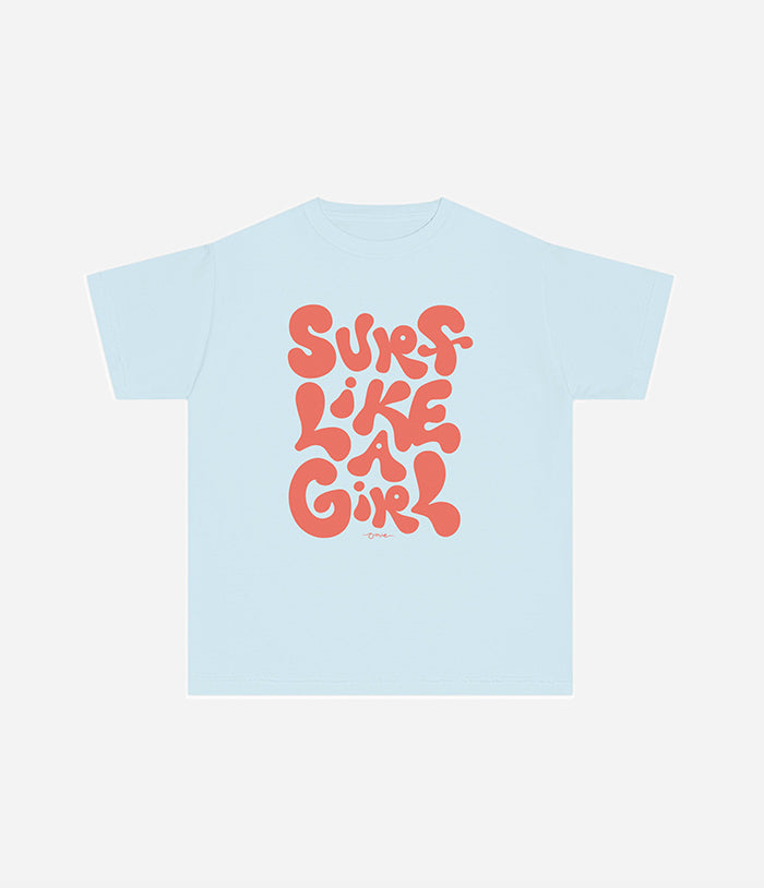 'Surf Like a Girl' Youth Cotton T-Shirt