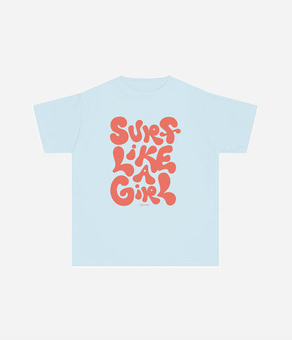 'Surf Like a Girl' Youth Cotton T-Shirt