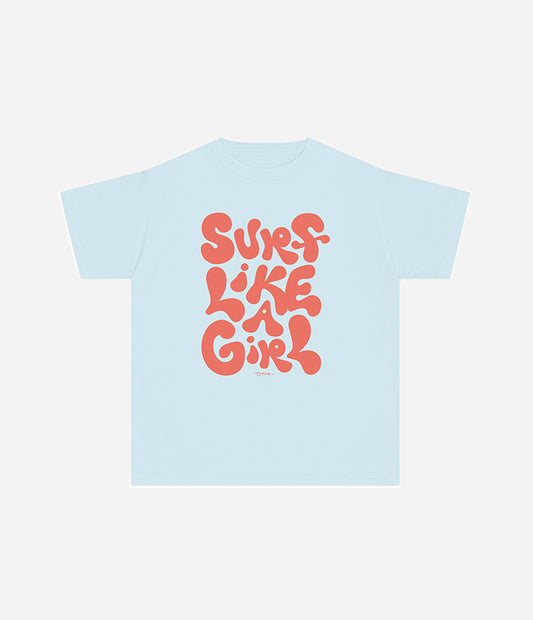'Surf Like a Girl' Youth Cotton T-Shirt
