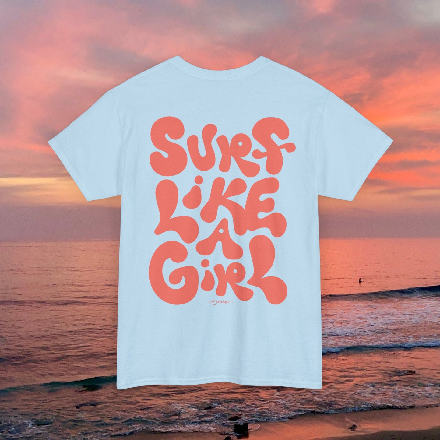 'Surf Like A Girl' Classic Cotton T-Shirt